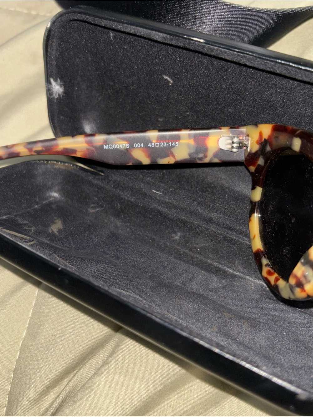 Alexander McQueen Oversized Tortoiseshell Frame Sunglasses Blue Mirrored Lenses - Picture 4 of 7